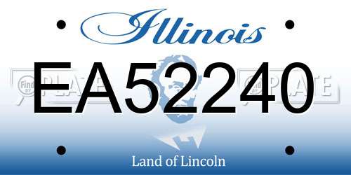 EA52240 Illinois License Plate