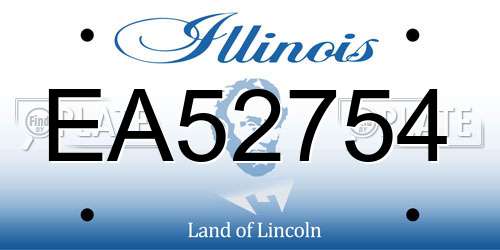 EA52754 Illinois License Plate