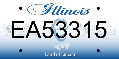 EA53315 Illinois License Plate