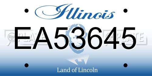 EA53645 Illinois License Plate