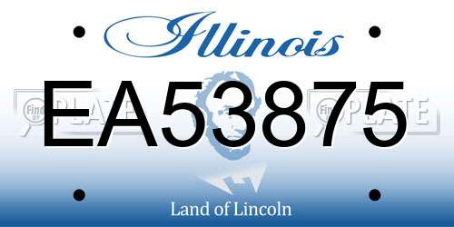 EA53875 Illinois License Plate