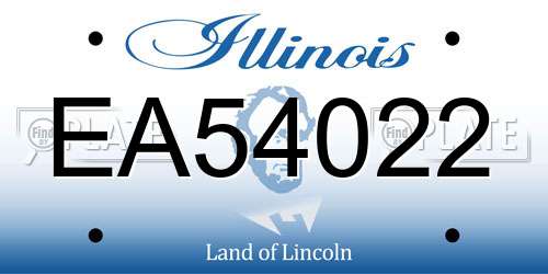 EA54022 Illinois License Plate