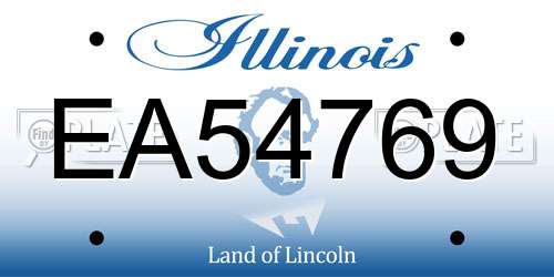 EA54769 Illinois License Plate