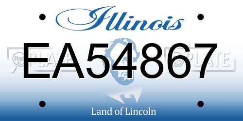 EA54867 Illinois License Plate