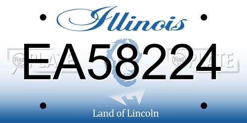 EA58224 Illinois License Plate
