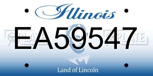 EA59547 Illinois License Plate