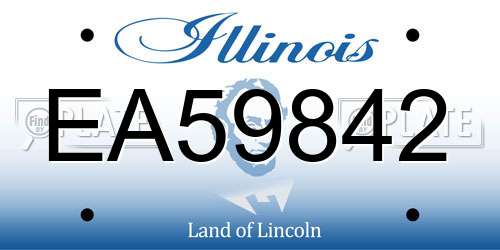 EA59842 Illinois License Plate
