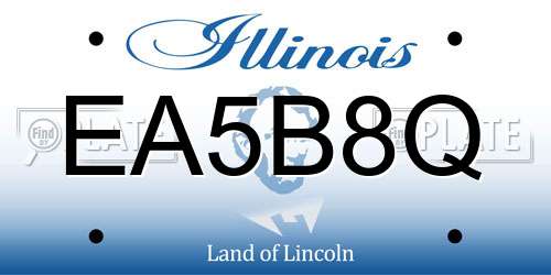 EA5B8Q Illinois License Plate
