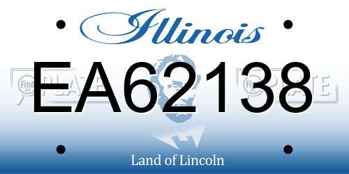EA62138 Illinois License Plate