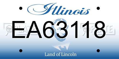 EA63118 Illinois License Plate