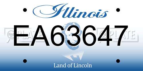 EA63647 Illinois License Plate