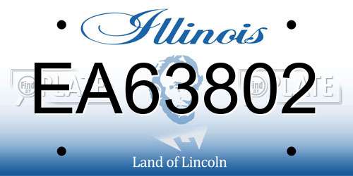 EA63802 Illinois License Plate