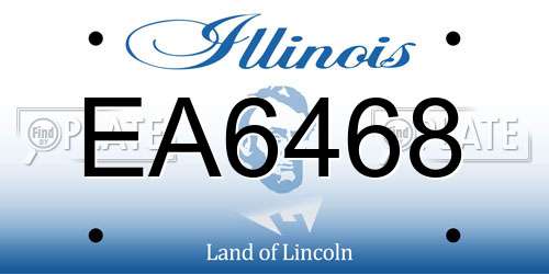EA6468 Illinois License Plate