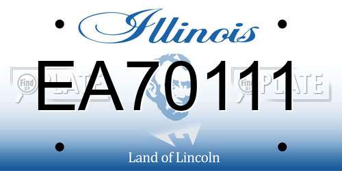 EA70111 Illinois License Plate