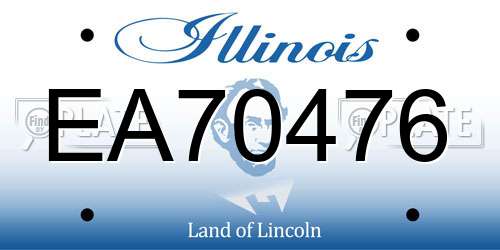 EA70476 Illinois License Plate