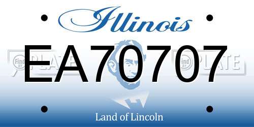 EA70707 Illinois License Plate
