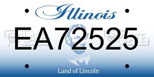 EA72525 Illinois License Plate