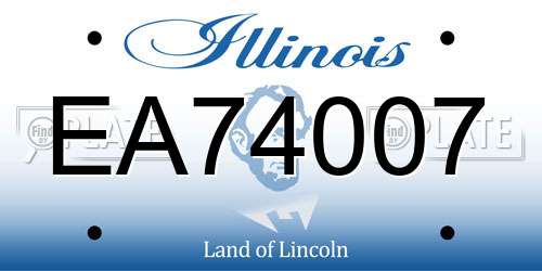 EA74007 Illinois License Plate
