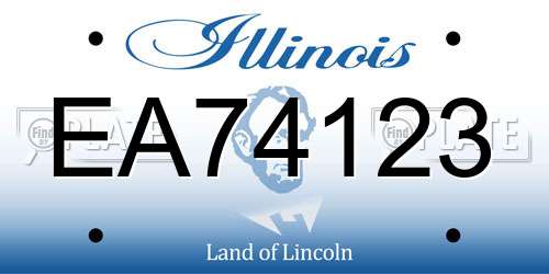 EA74123 Illinois License Plate