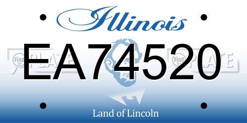 EA74520 Illinois License Plate