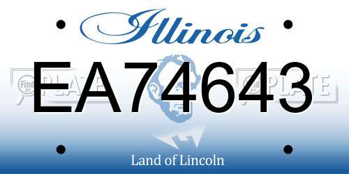 EA74643 Illinois License Plate