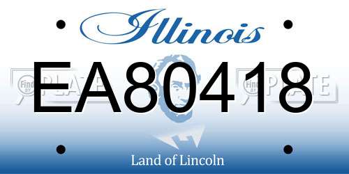 EA80418 Illinois License Plate