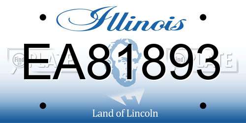 EA81893 Illinois License Plate