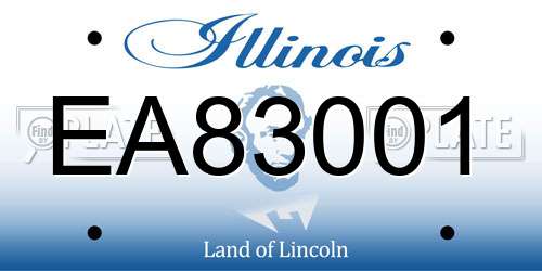 EA83001 Illinois License Plate