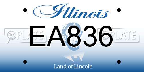 EA836 Illinois License Plate