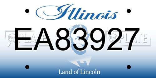 EA83927 Illinois License Plate