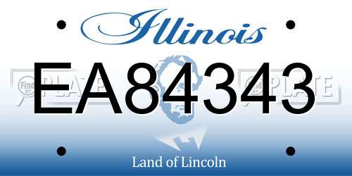 EA84343 Illinois License Plate