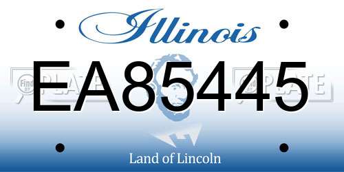 EA85445 Illinois License Plate