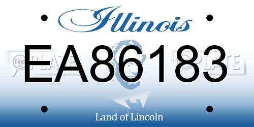 EA86183 Illinois License Plate