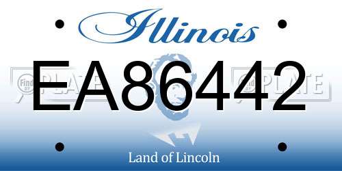 EA86442 Illinois License Plate