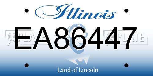 EA86447 Illinois License Plate