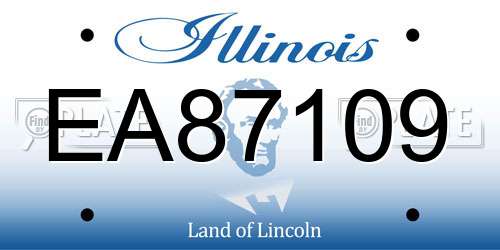 EA87109 Illinois License Plate