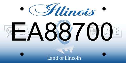 EA88700 Illinois License Plate
