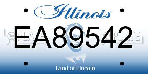 EA89542 Illinois License Plate