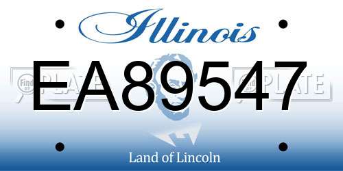 EA89547 Illinois License Plate