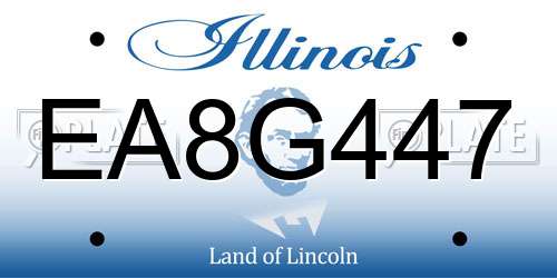 EA8G447 Illinois License Plate