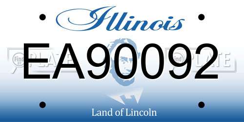 EA90092 Illinois License Plate