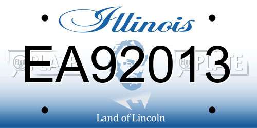 EA92013 Illinois License Plate