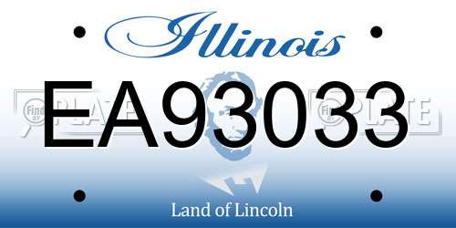 EA93033 Illinois License Plate