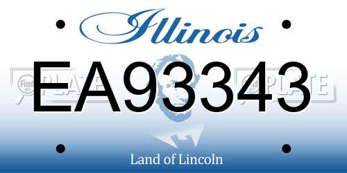 EA93343 Illinois License Plate