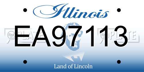 EA97113 Illinois License Plate