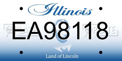 EA98118 Illinois License Plate