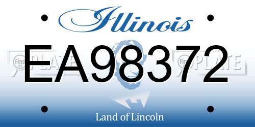 EA98372 Illinois License Plate