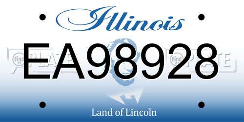 EA98928 Illinois License Plate