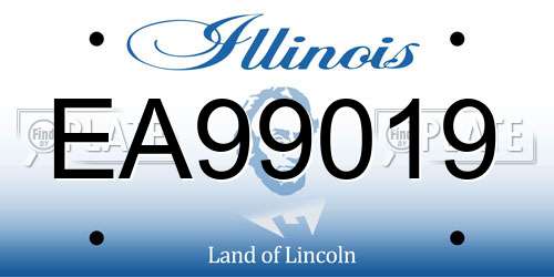 EA99019 Illinois License Plate