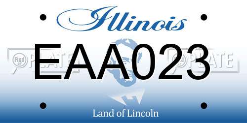 EAA023 Illinois License Plate
